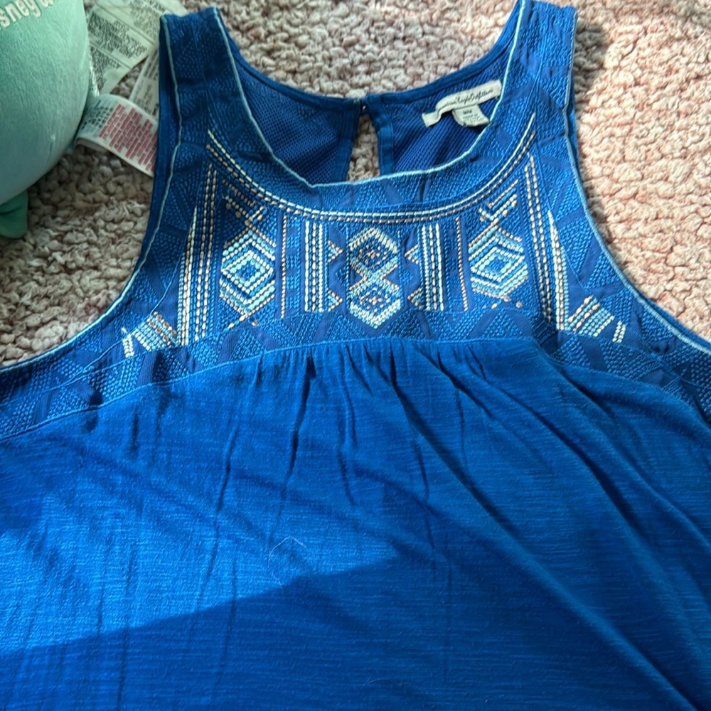 American Eagle, royal blue tank top with stitching - Picture 2 of 2